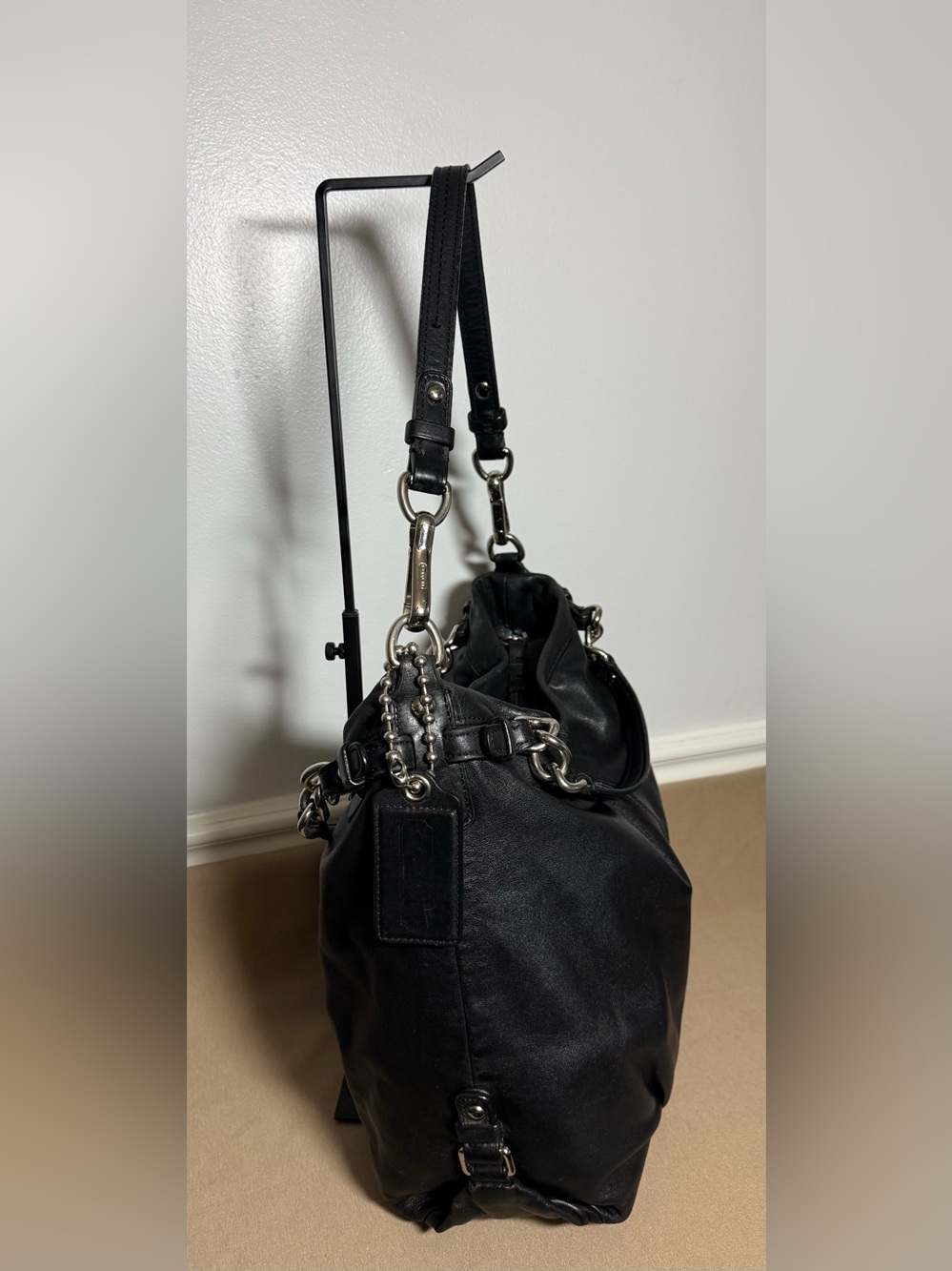 Authentic Coach Brooke Hobo Bag - Black Pebbled Leather #14821 - Picture 3 of 13